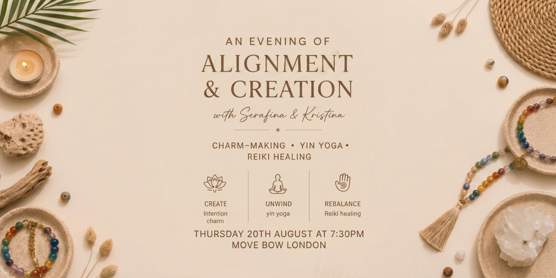 Craft & Align: Chakra Charm-Making, Yin & Reiki