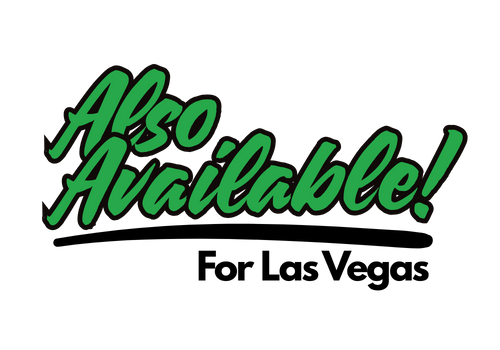 Green text stating 'Also Available! for Las Vegas'