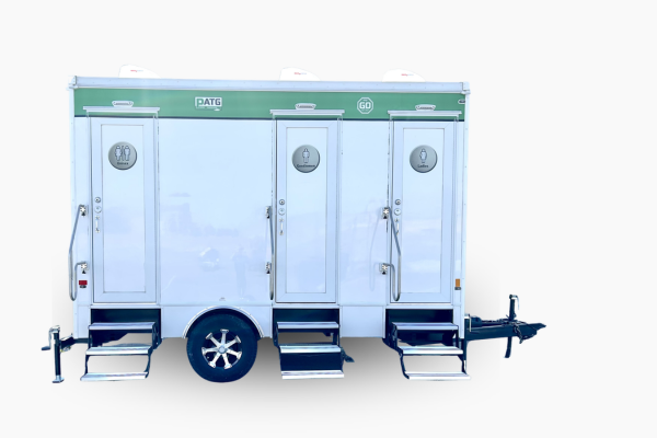 Three stall luxury restroom trailer rental for Las Vegas