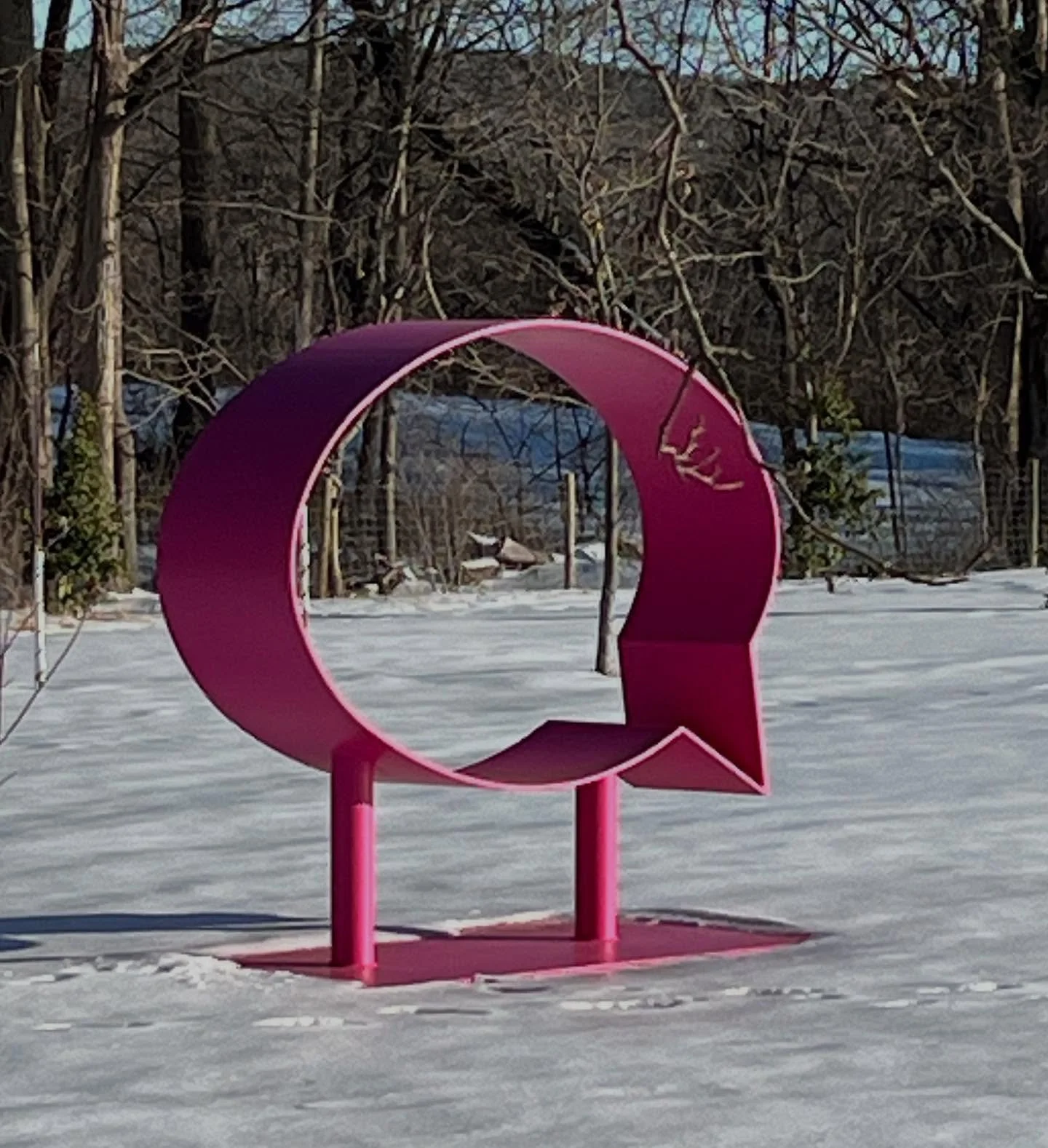Hank Willis Thomas &ldquo;Ernest and Ruth Benches looking particularly striking in the snow. @the_school_kinderhook 

#outdoorsculptures #sculptureinthesnow