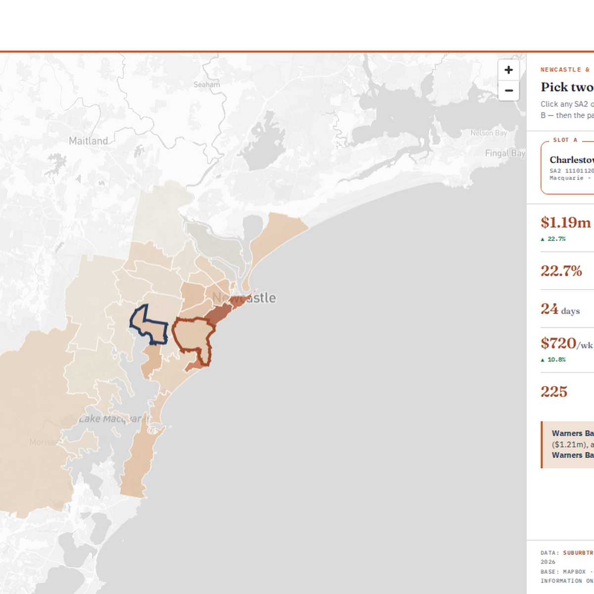 Suburb Comparison Map