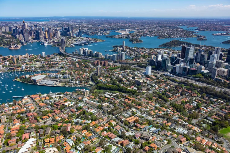 Aerial photograph of Neutral Bay to the Harbour