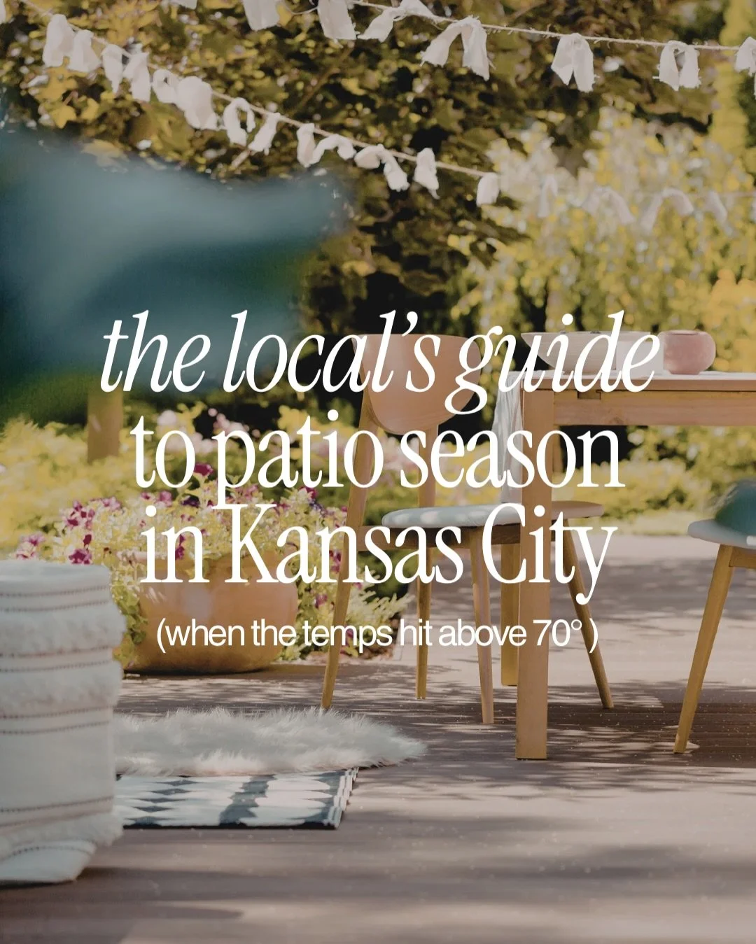When the temps hit 70&deg; in Kansas City&hellip; 
everything shifts. ✨

Suddenly, it&rsquo;s slower mornings on a patio, lingering lunches with friends, and evenings that turn into &ldquo;just one more drink&rdquo; as the sun sets. This is the seaso