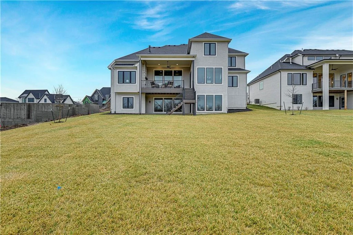 Aerial view of one of the best Kansas City neighborhoods featuring new construction homes in Overland Park.