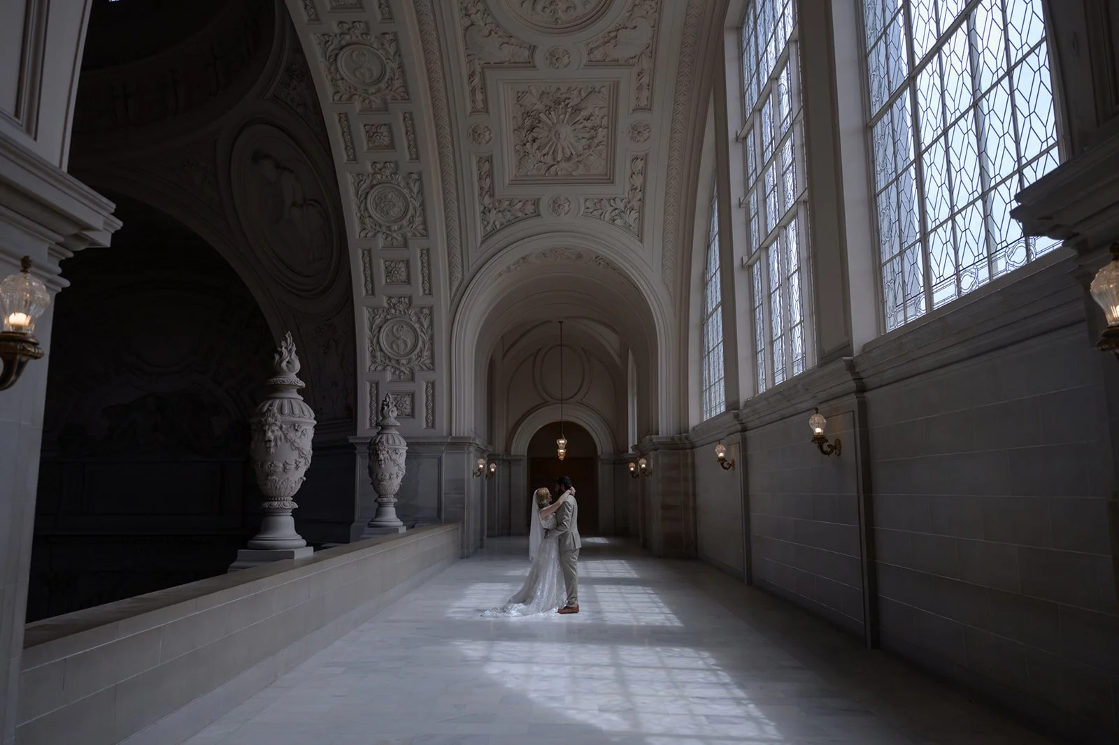 A Quiet Civil Ceremony at San Francisco City Hall and Palace of Fine Arts Portraits