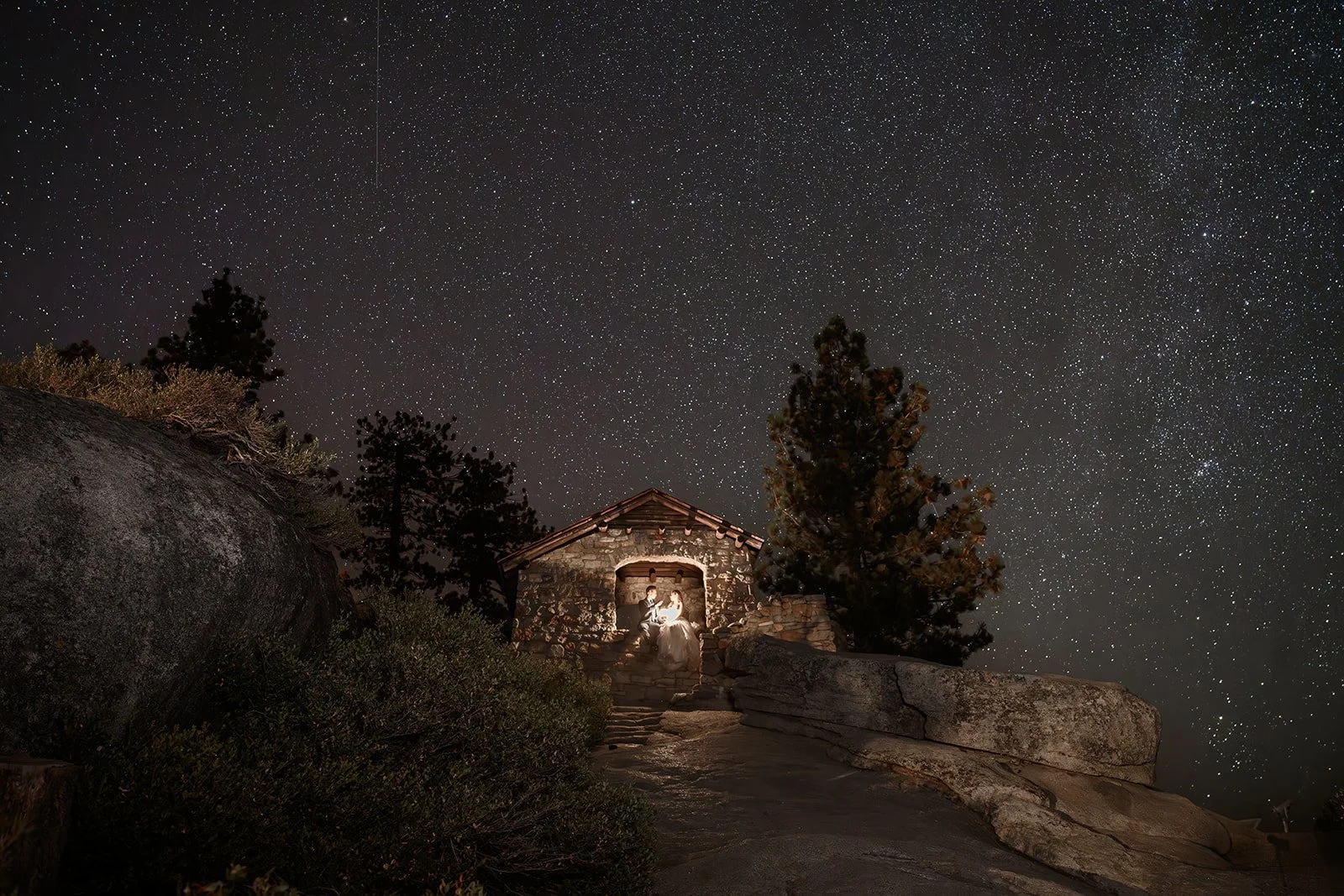 Wedding photos under the stars in Yosemite National Park