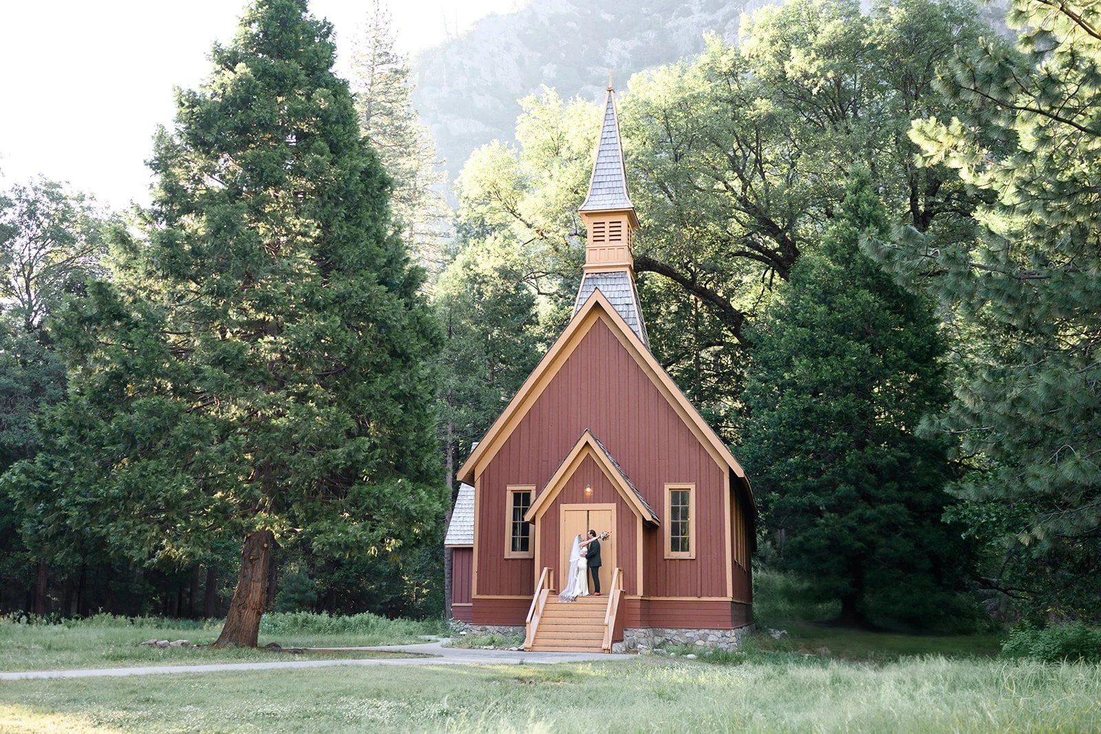 Elopement at Yosemite Chapel in Yosemite National Park