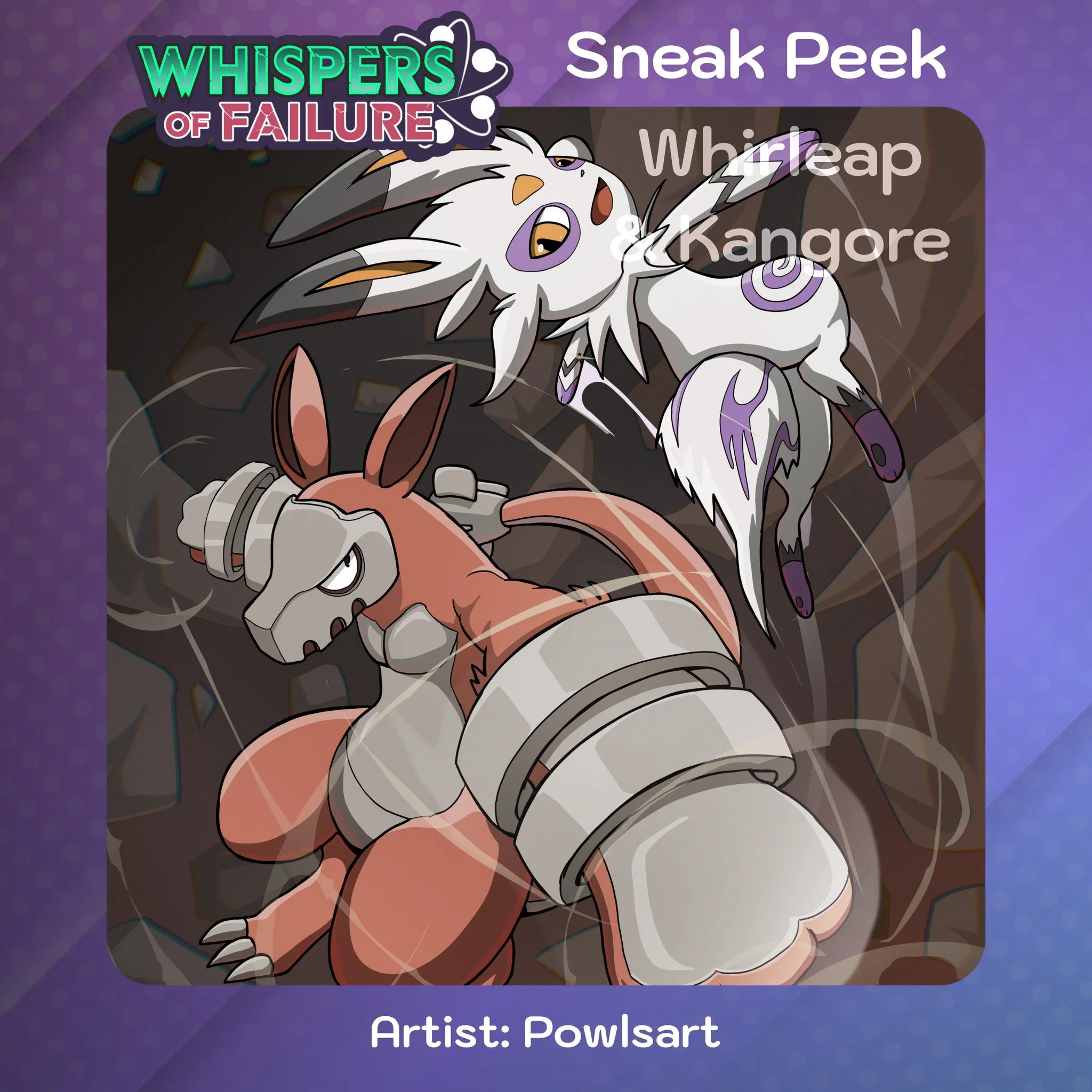 Whispers of Failure Sneak Peek: Whirleap &amp; Kangore

Both are exclusive to the Whispers of Failure expansion and have unique abilities that no other Kaiju have. Follow the WoF Kickstarter to get these two on your team!

Artist Credit: @@powls_art
