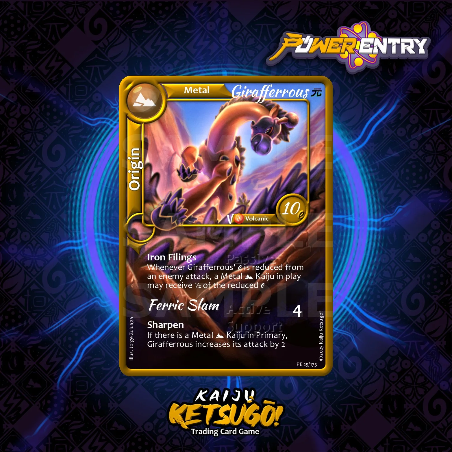 Girafferrous! The Metal-Earth Giraffe can stomp hard enough to crumble the earth below its heavy frame and call ferrous deposits to rise!