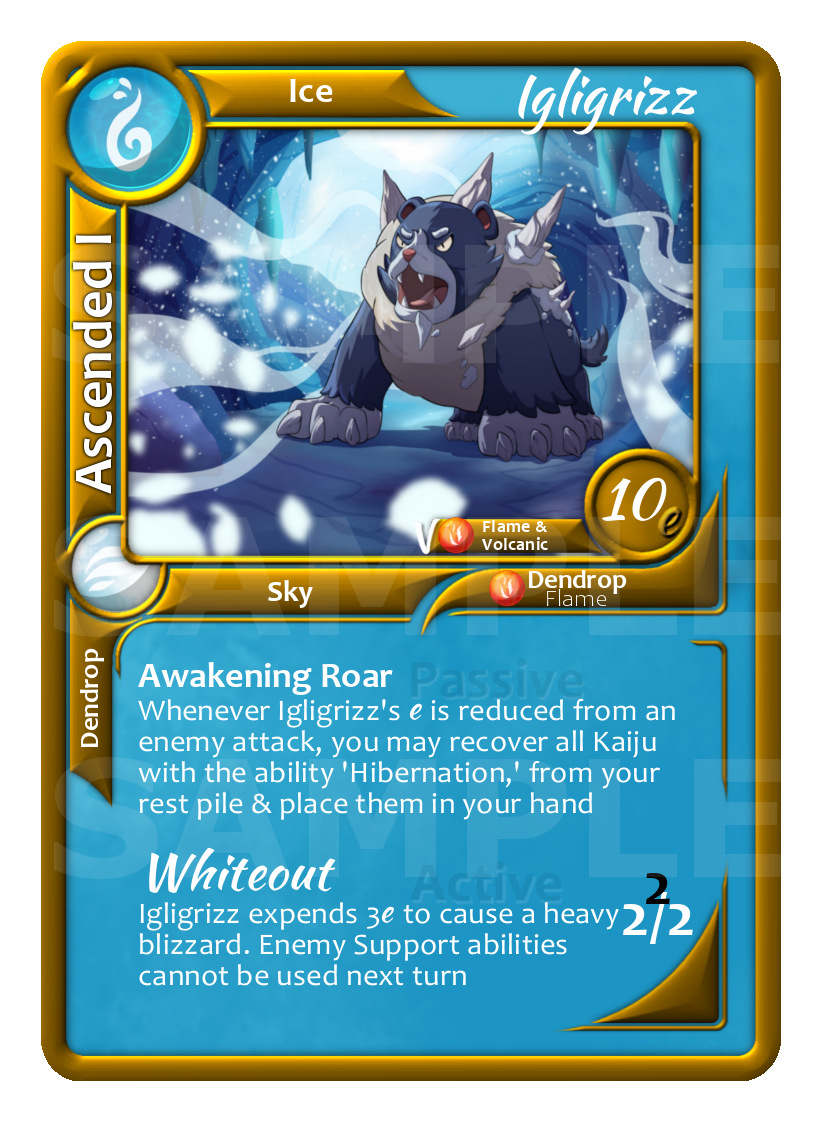 141 Igligrizz Water Ice Kaiju Ketsugo TCG Origin.png