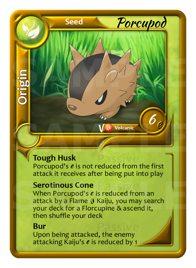 97 Porcupod Flora Seed Kaiju Ketsugo TCG Origin.png