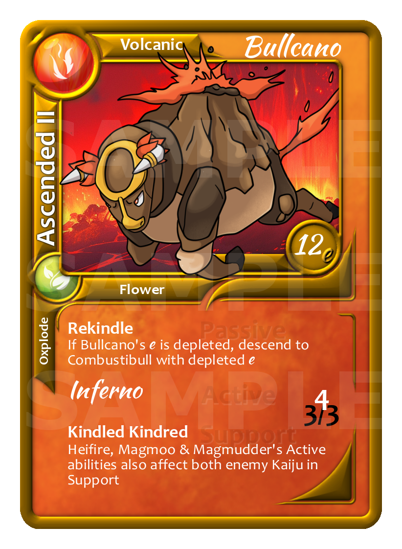46 Bullcano Fire Volcanic Kaiju Ketsugo TCG Origin.png