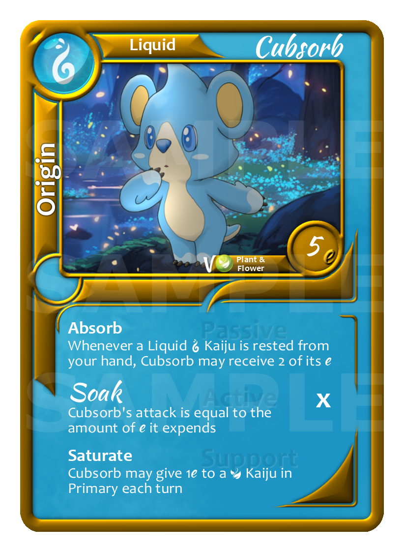 132 Cubsorb Water Liquid Kaiju Ketsugo TCG Origin.png