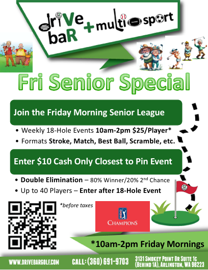 Senior Special &amp; Fri AM League 10Am-2pm