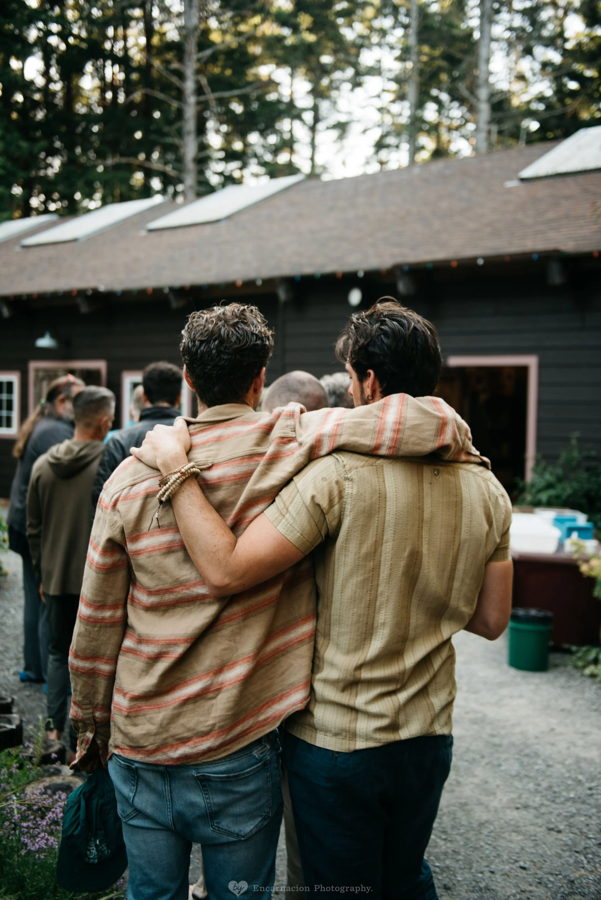 Two male friends bonding and rekindling their old friendship through vulnerability.