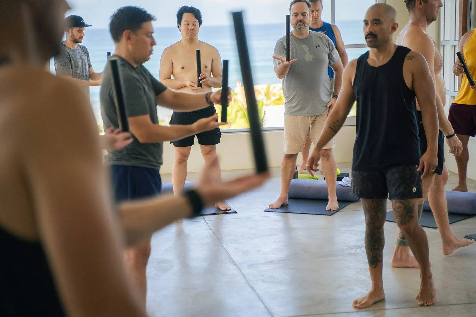 Men’s breathwork retreat at SHIFT Men’s Retreat, a somatic retreat for men to access deeper emotions and release stress.