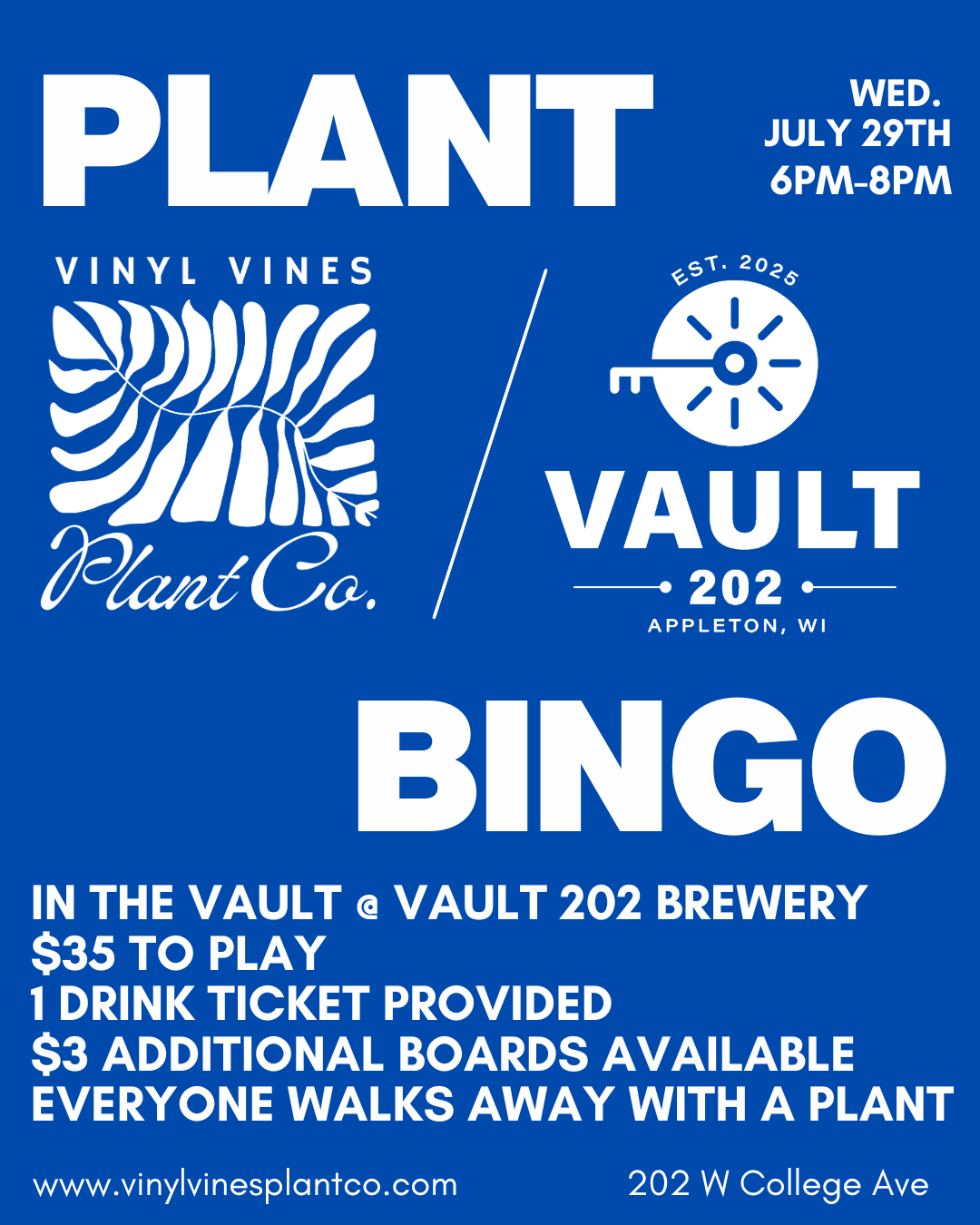Plant Bingo @ The Vault 7/29