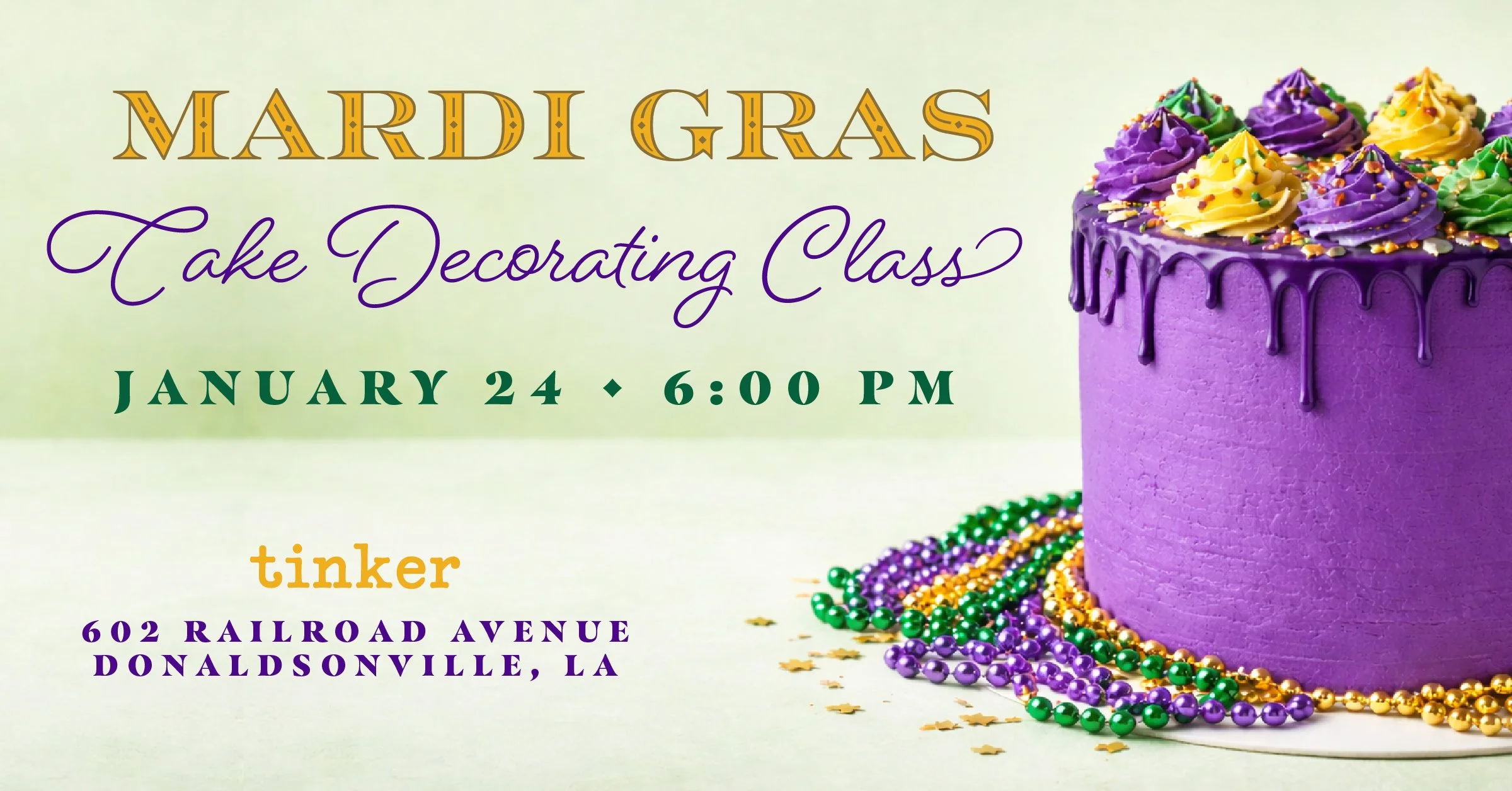 Mardi Gras Cake Decorating Class