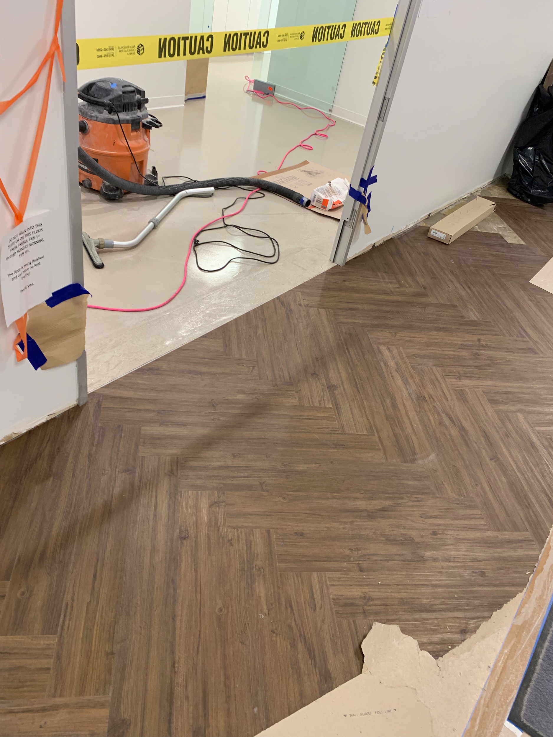 Herringbone LVT Repair (Door addition)