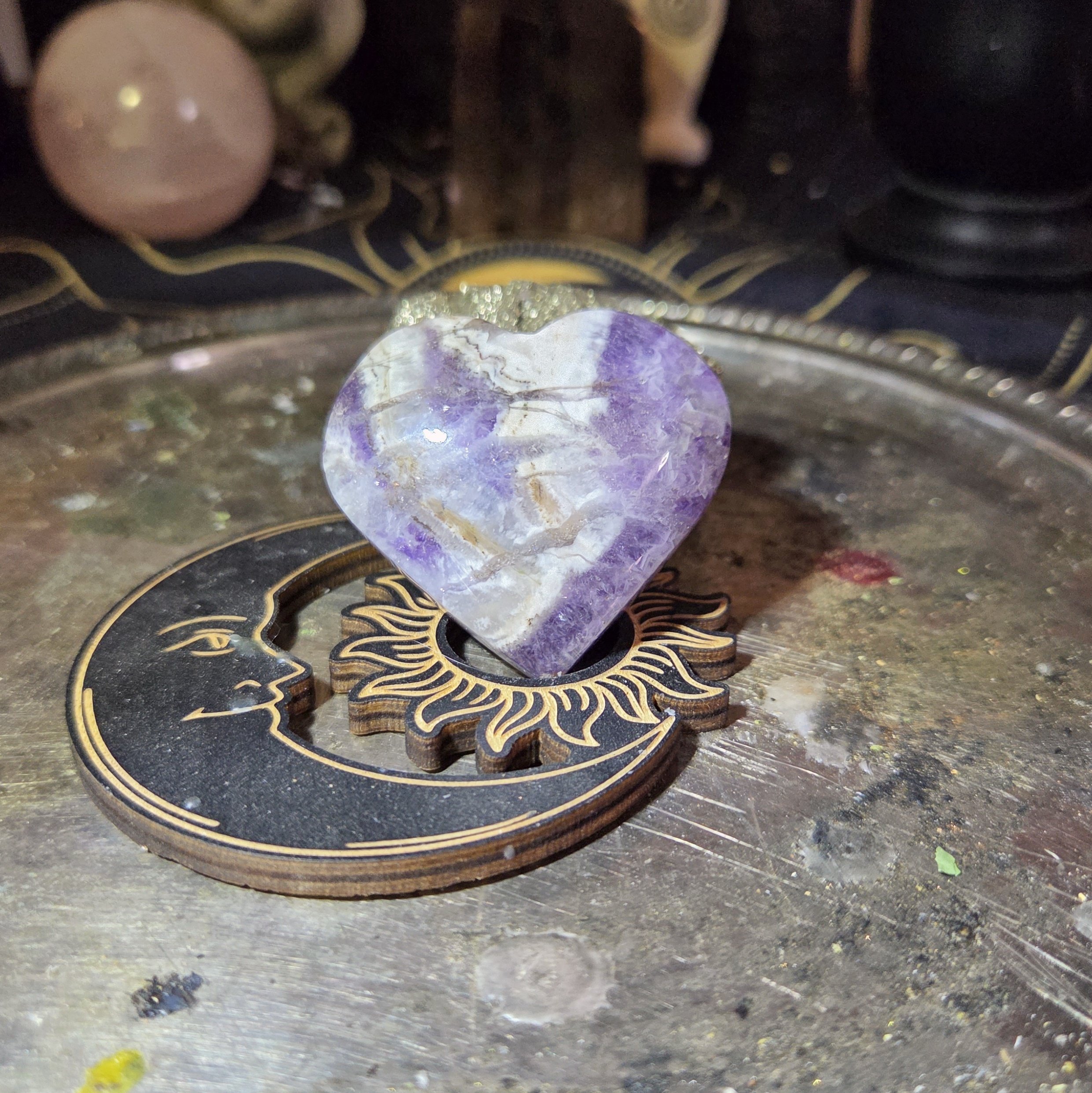 Chevron Amethyst Heart