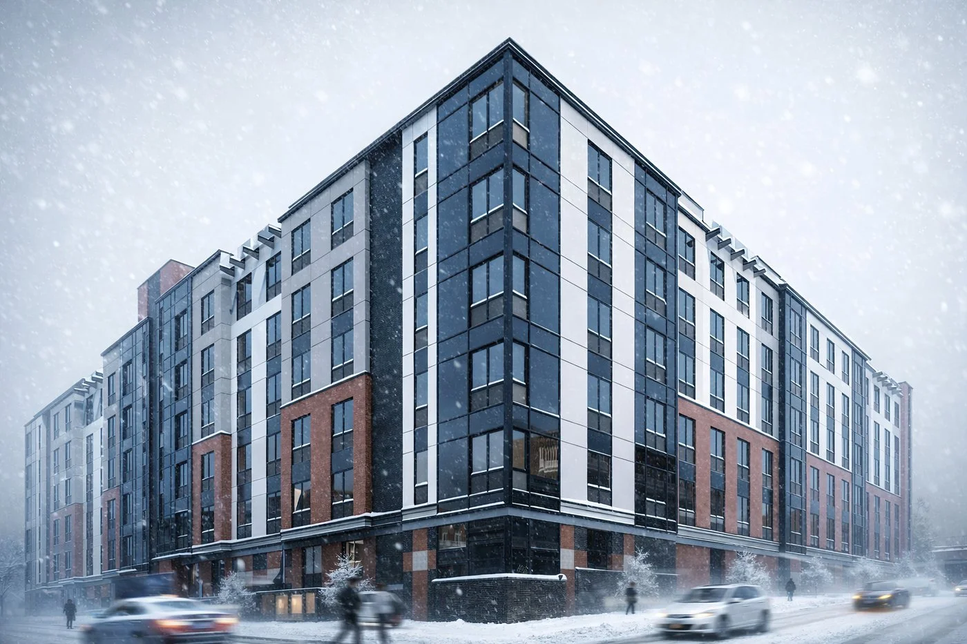 exterior rendering, multifamily, architecture, visualization