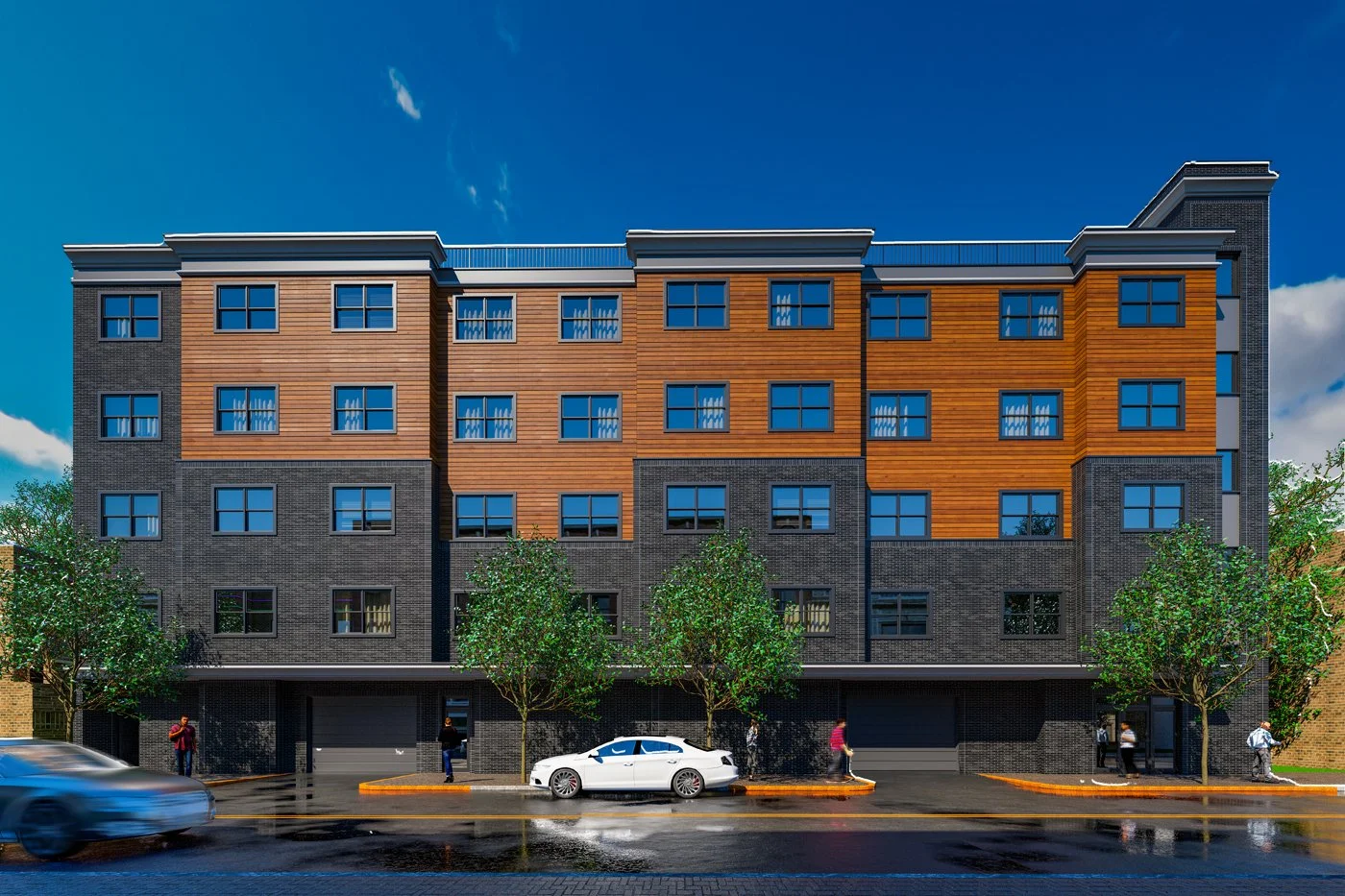 exterior rendering, multifamily, architecture, visualization