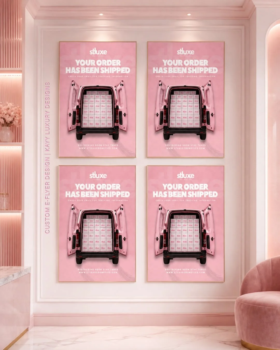 SOLD OUT looks even better when the branding is right. ✨

Created this custom SOLD OUT flyer for @stluxecosmetics to celebrate the demand while keeping the brand&rsquo;s luxury aesthetic front and center. 💕🛍️

And yes, I can create custom e-flyers 