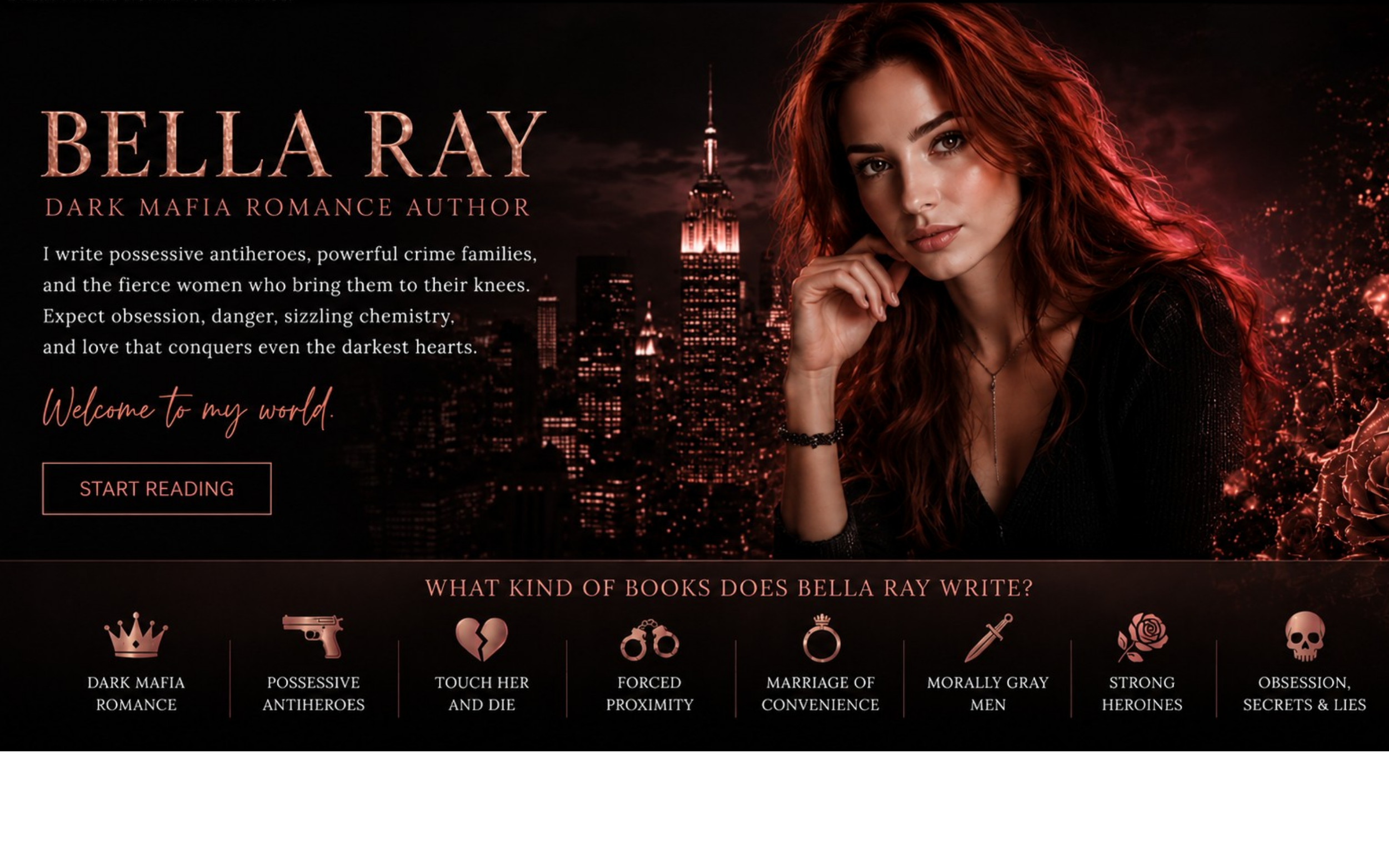 Bella Ray Dark Mafia Romance author Savage Kings Empire of Sin Crime Crowned