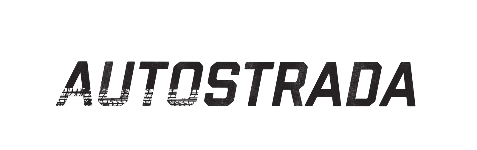 Black text reading "AUTOSTRADA" in a stylized font on a black background.