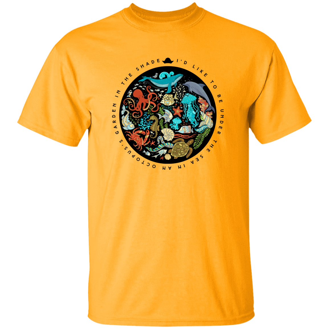 Octopus's Garden T-Shirt Mock Up In Gold.png