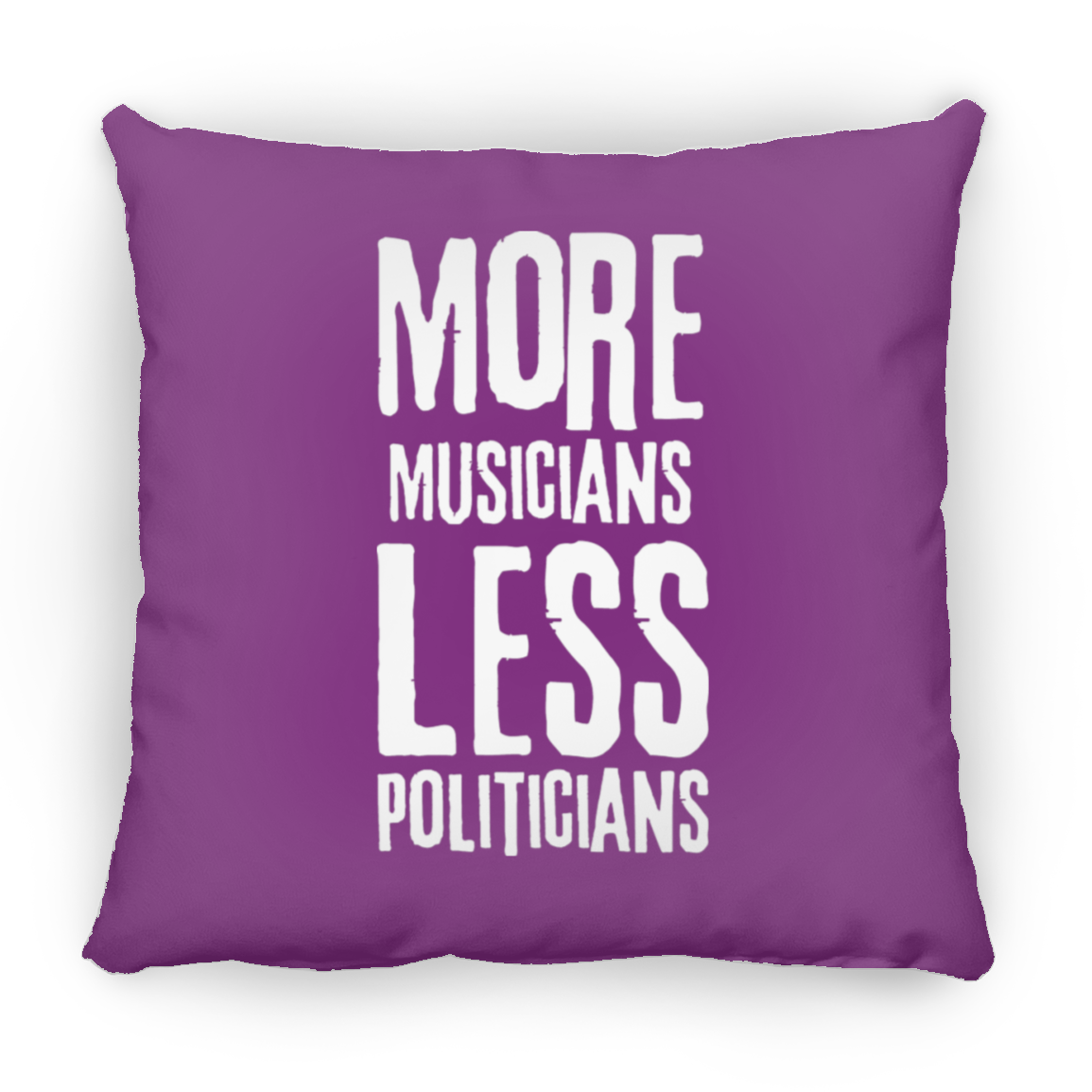 More Musicians Less Politicians Throw Pillow In Purple.png