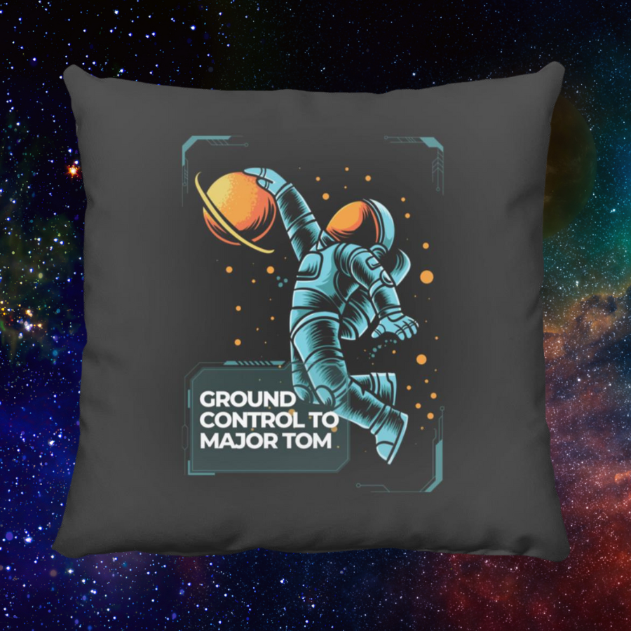 David Bowie Space Oddity Throw Pillow In Black.png