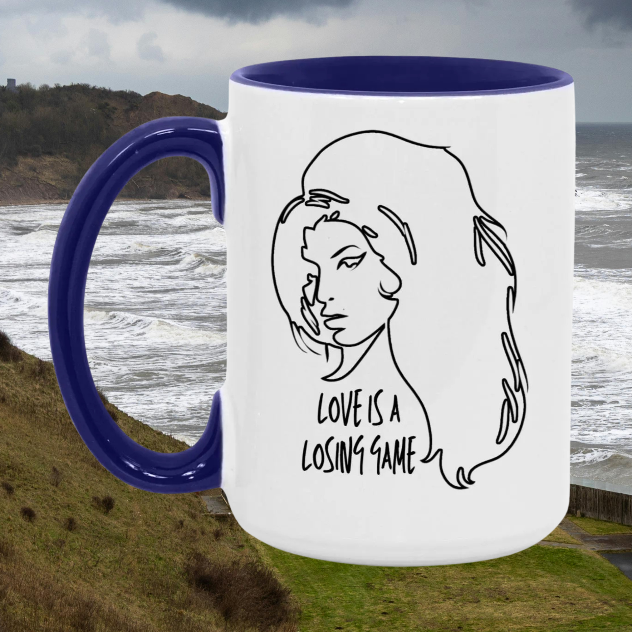 Amy Winehouse - Love Is A Losing Game Mug In Midnight Blue.png