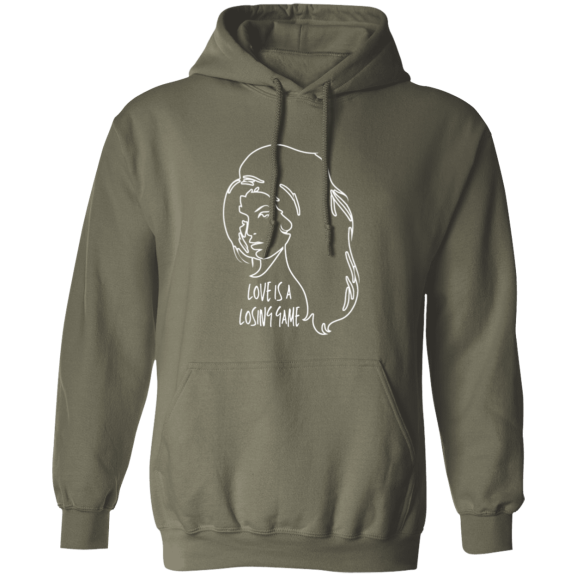 Love Is A Losing Game Hoodie In Military Green.png