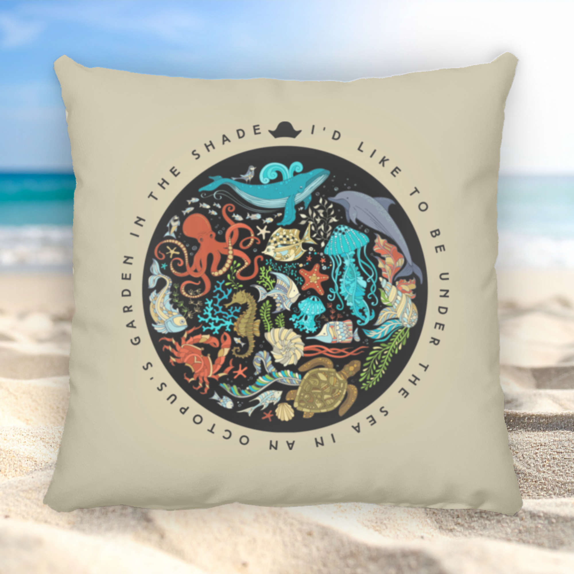 Octopus's Garden Throw Pillow Mock Up In Tan.png