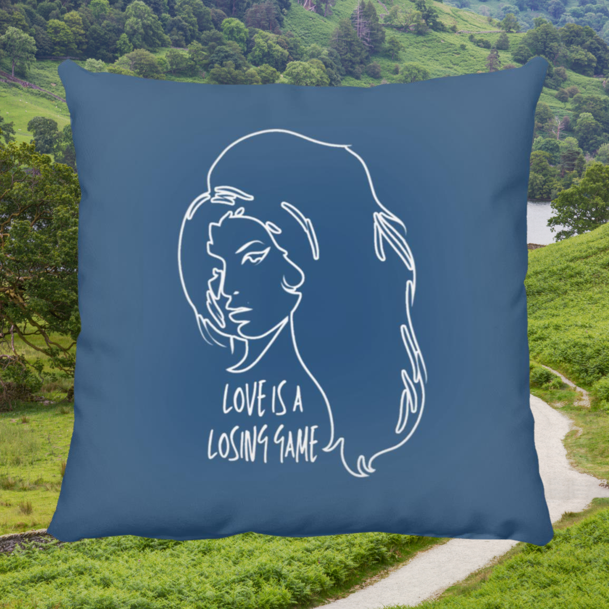 Amy Winehouse Love Is A Losing Game Throw Pillow In Royal.png