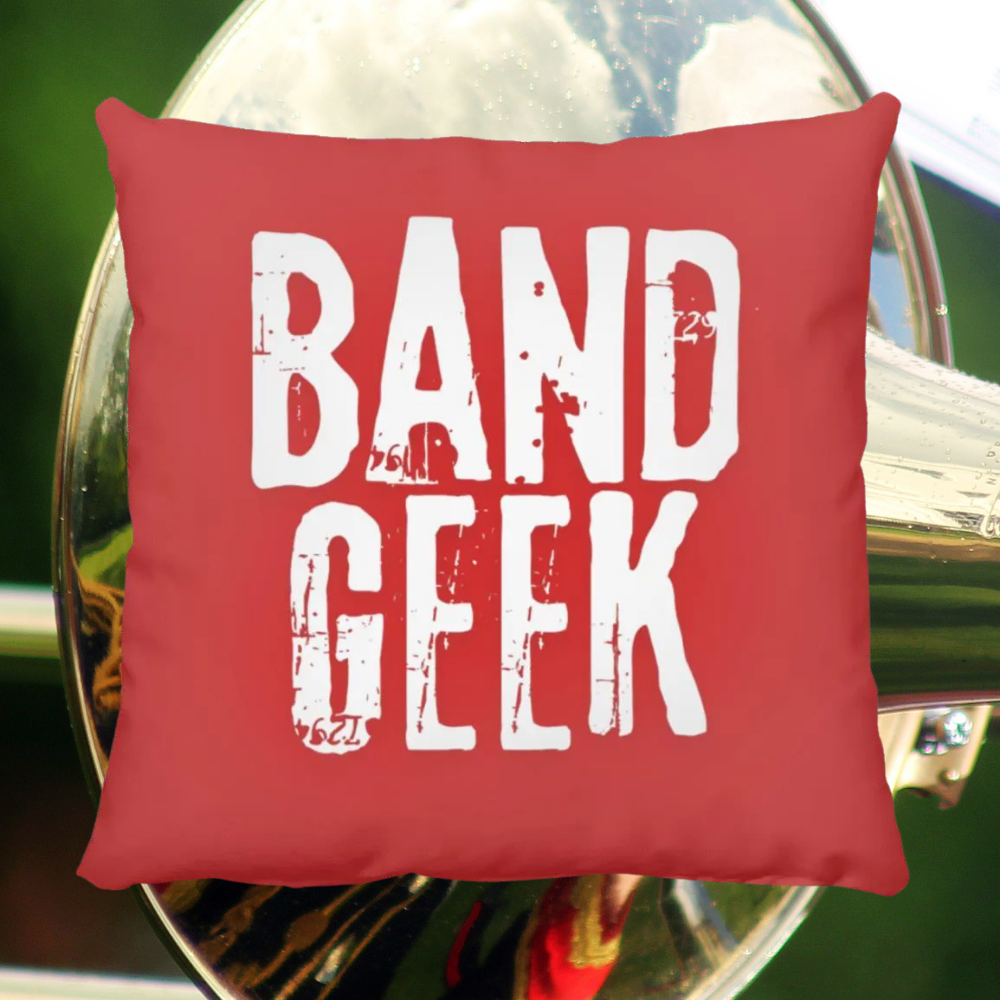 Band Geek Throw Pillow In Red.png