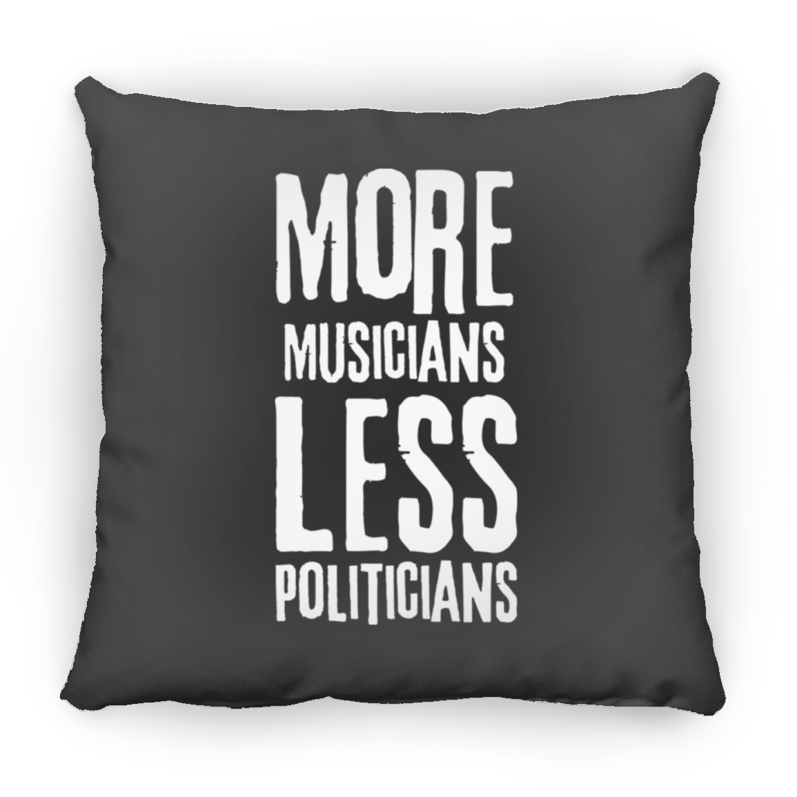 More Musicians Less Politicians Throw Pillow Black.png