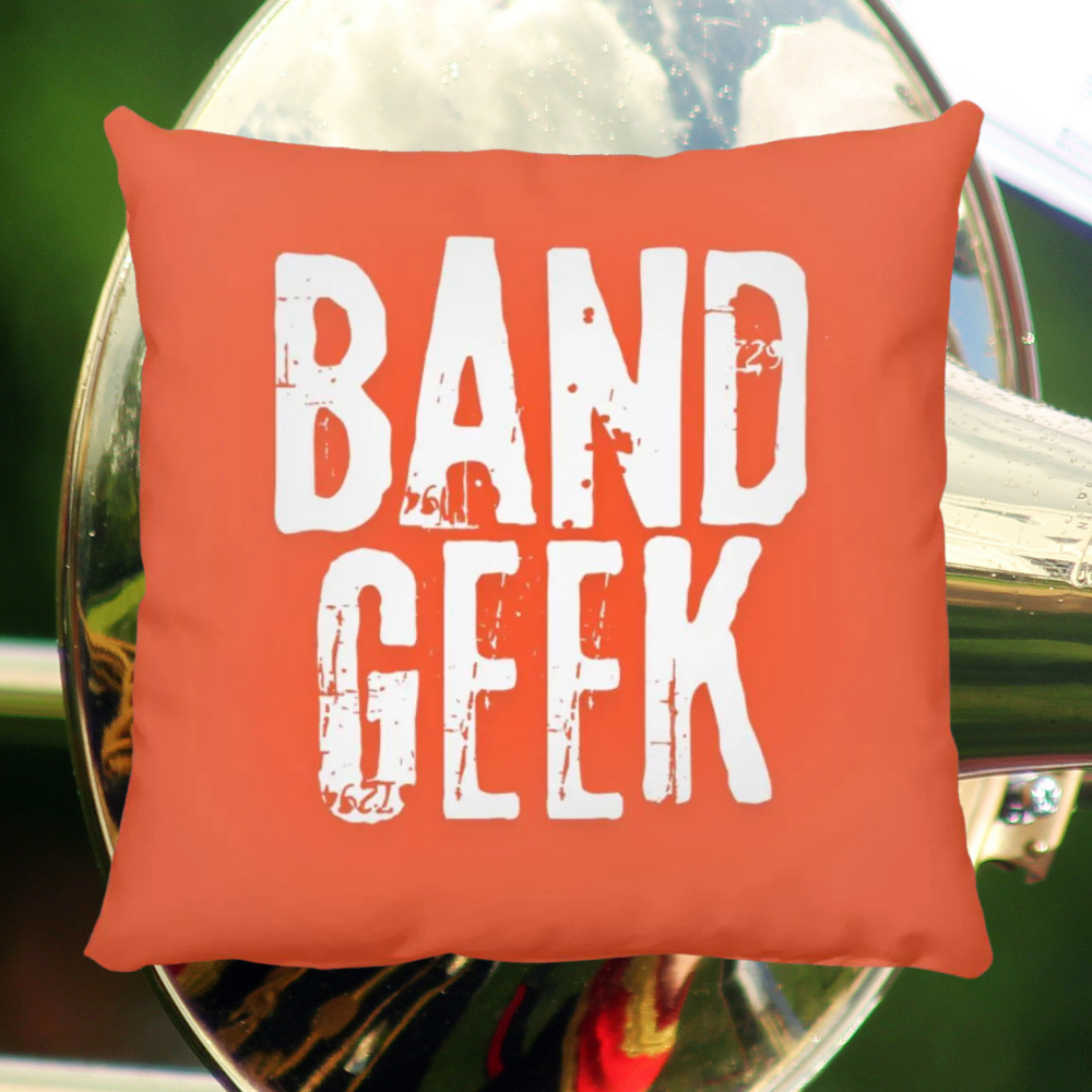 Band Geek Throw Pillow In Orange.png