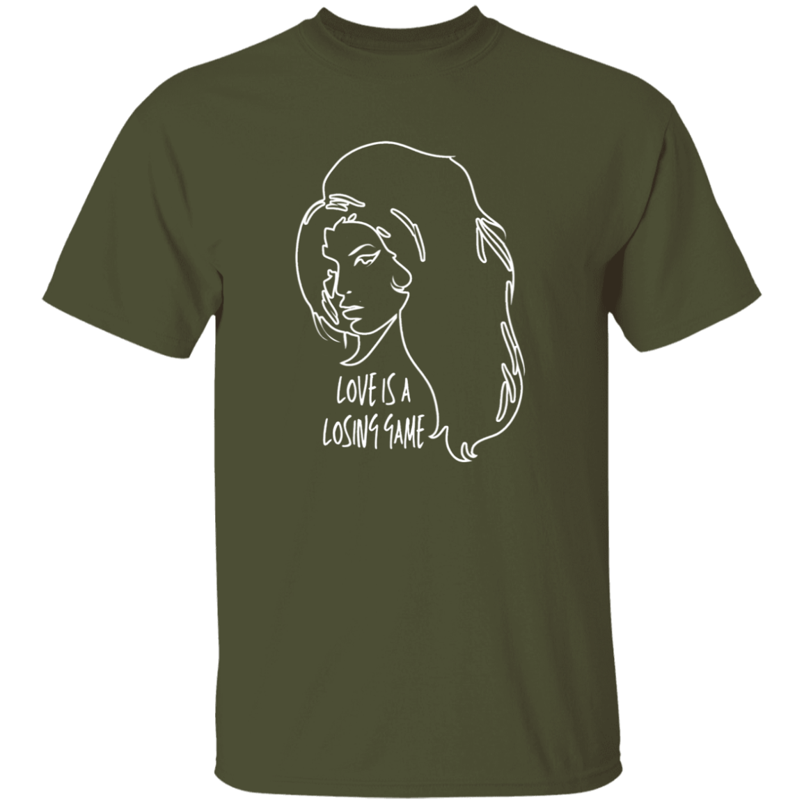 Love Is A Losing Game T-Shirt In Military Green.png