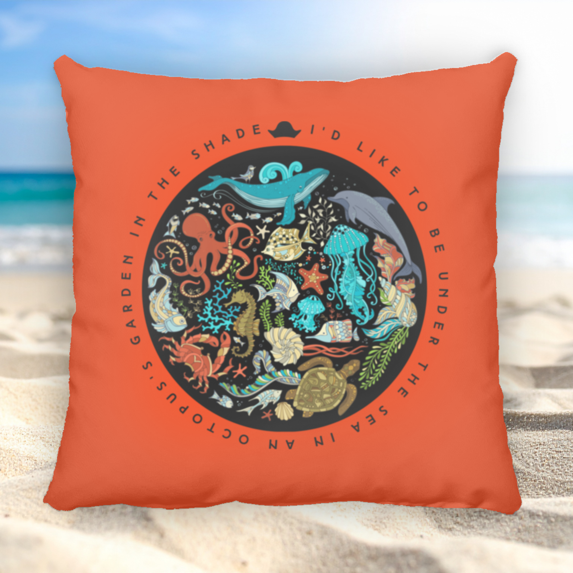 Octopus's Garden Throw Pillow Mock Up In Orange.png