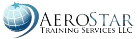 Aerostar Training Services LLC logo with globe and text