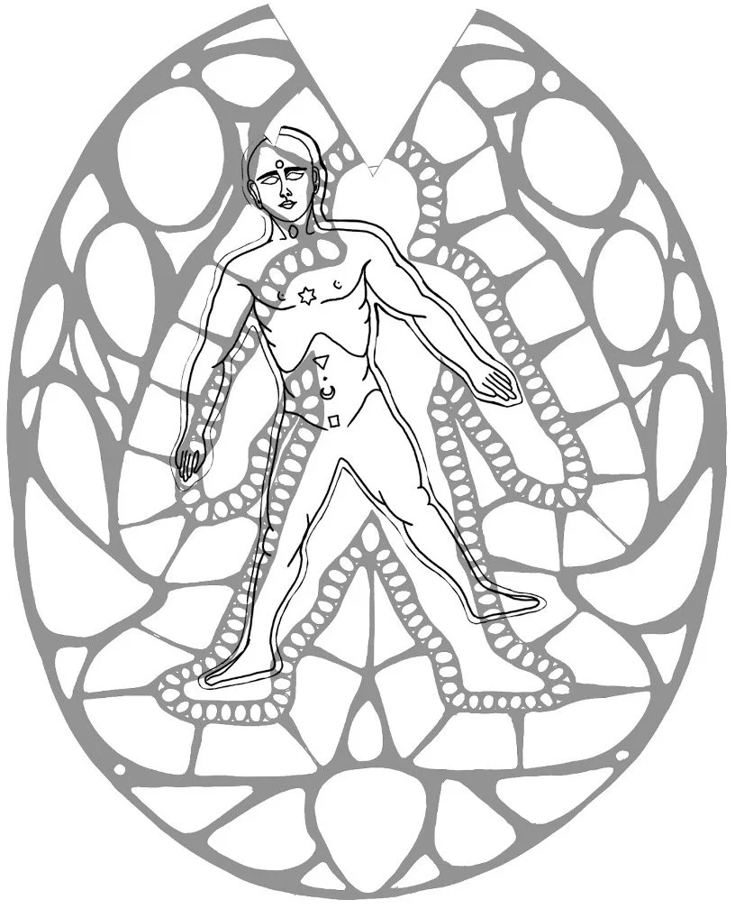 Illustration of a person out of alignment, symbolising stress, emotional overwhelm, and imbalance. Reflects the journey of seeking somatic psychotherapy, trauma recovery, and emotional healing through body-mind practices.
