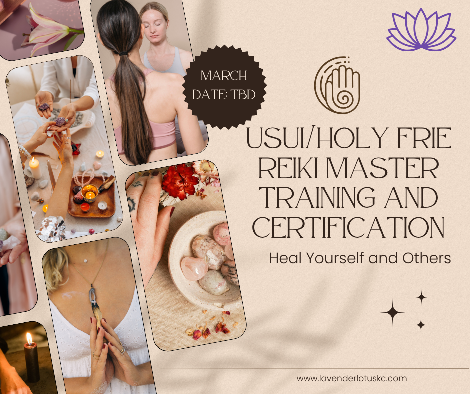 What You Receive in Reiki Master Level Training

Lavender Lotus KC

Reiki Master Level is a powerful commitment to your healing path, spiritual growth, and mastery of Reiki energy. This training is designed for those who feel called to deepen their p