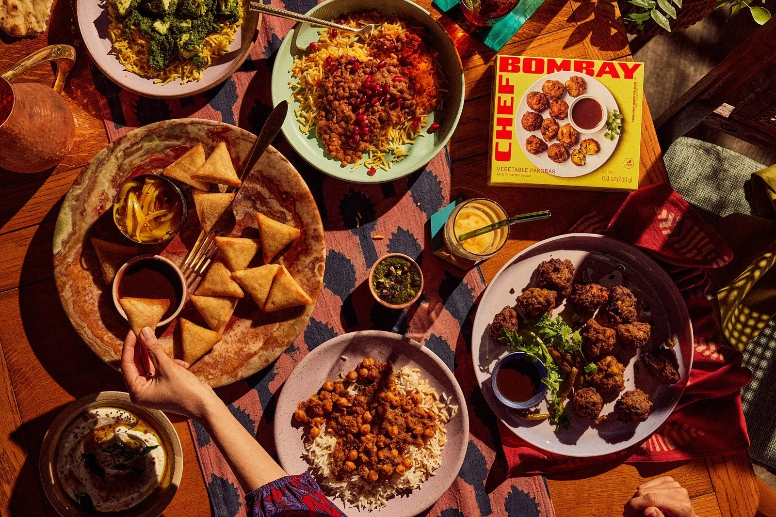 Chef Bombay US and Canada packaging photoshoot. Janai Cano helped coordinate the production. Photo by Mackenzie Smith in Austin, Texas.