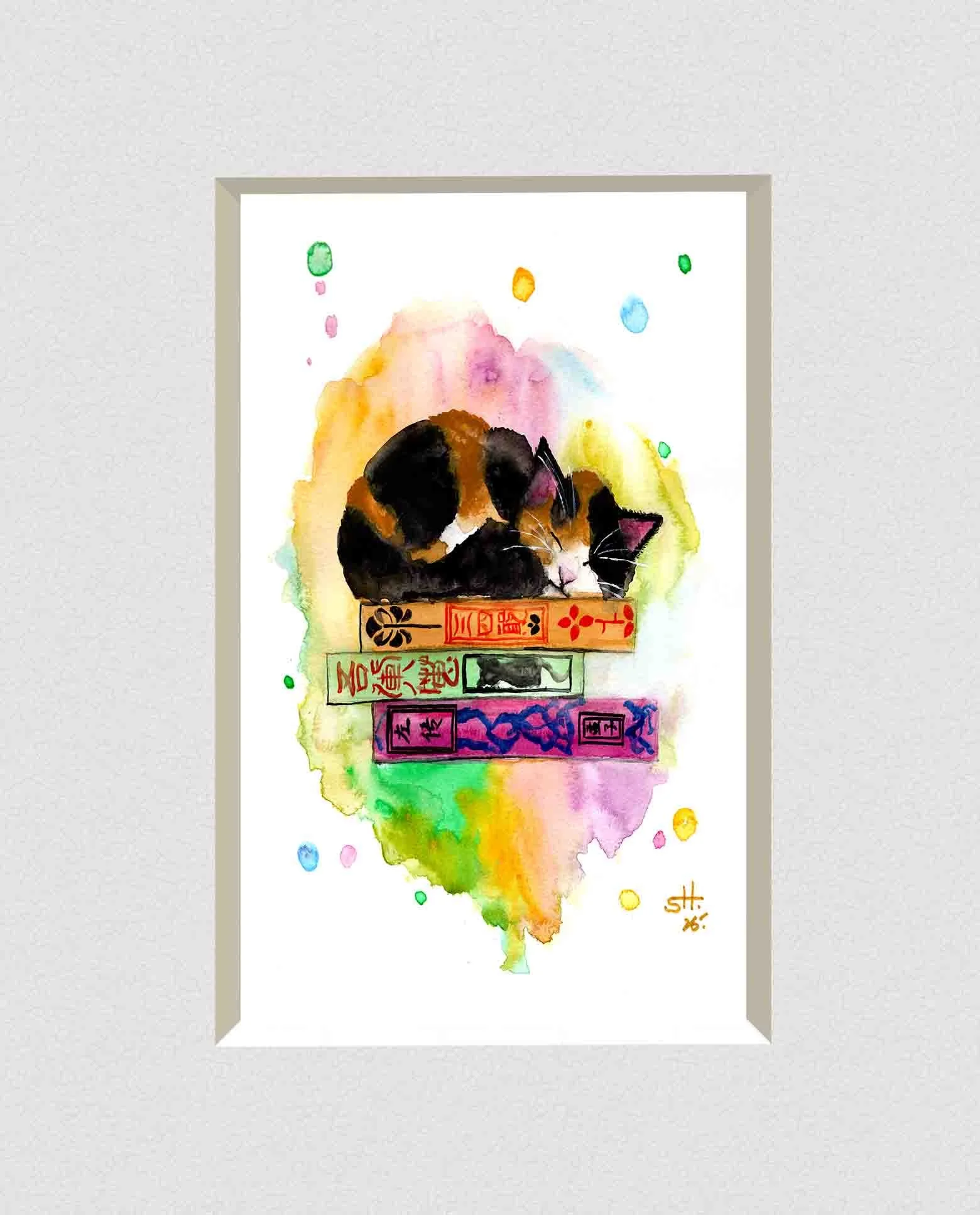 Book Worm Cat Matted.jpg