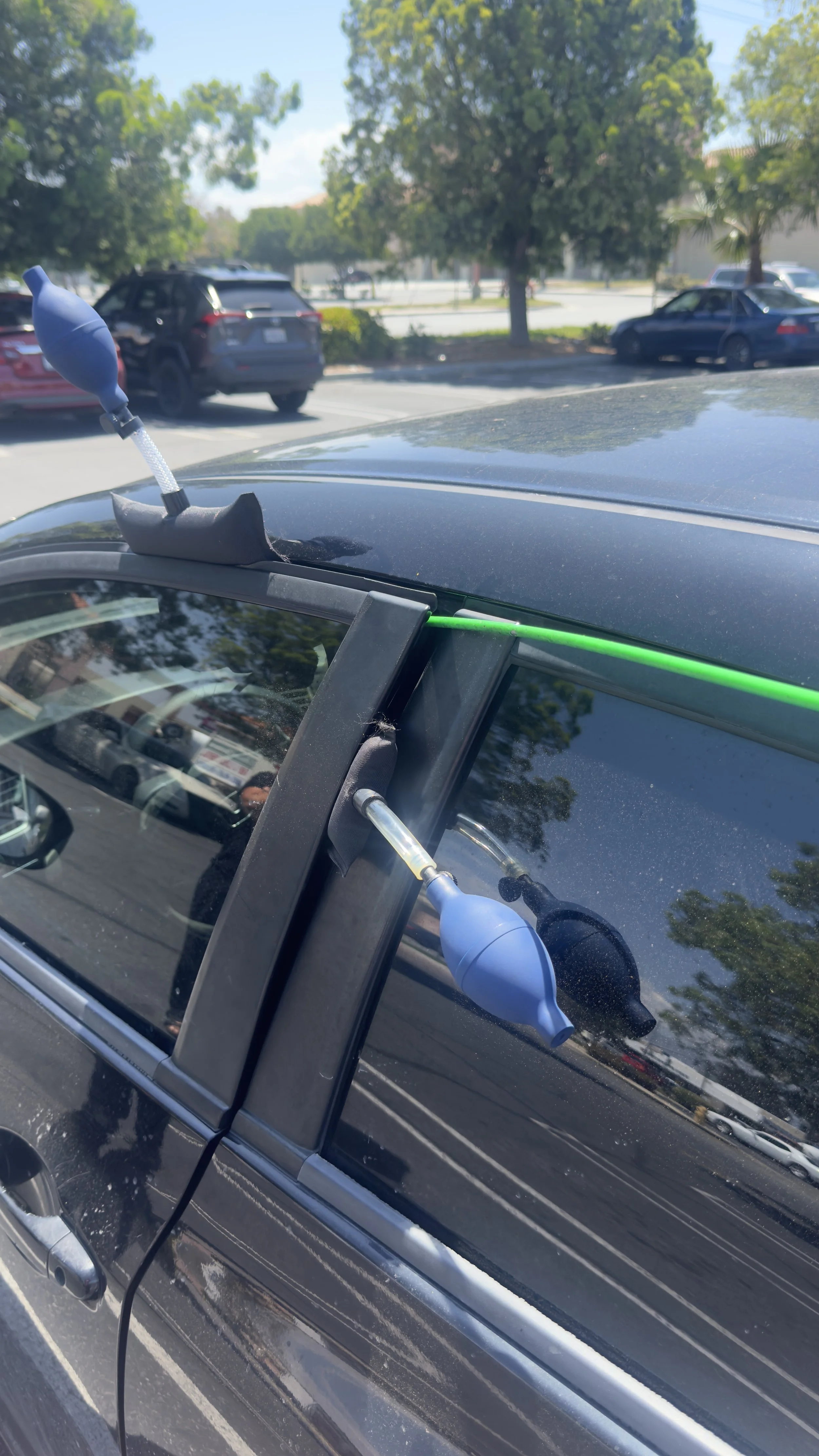 A car lockout being performed by Dream Team Roadside, in Menifee California.