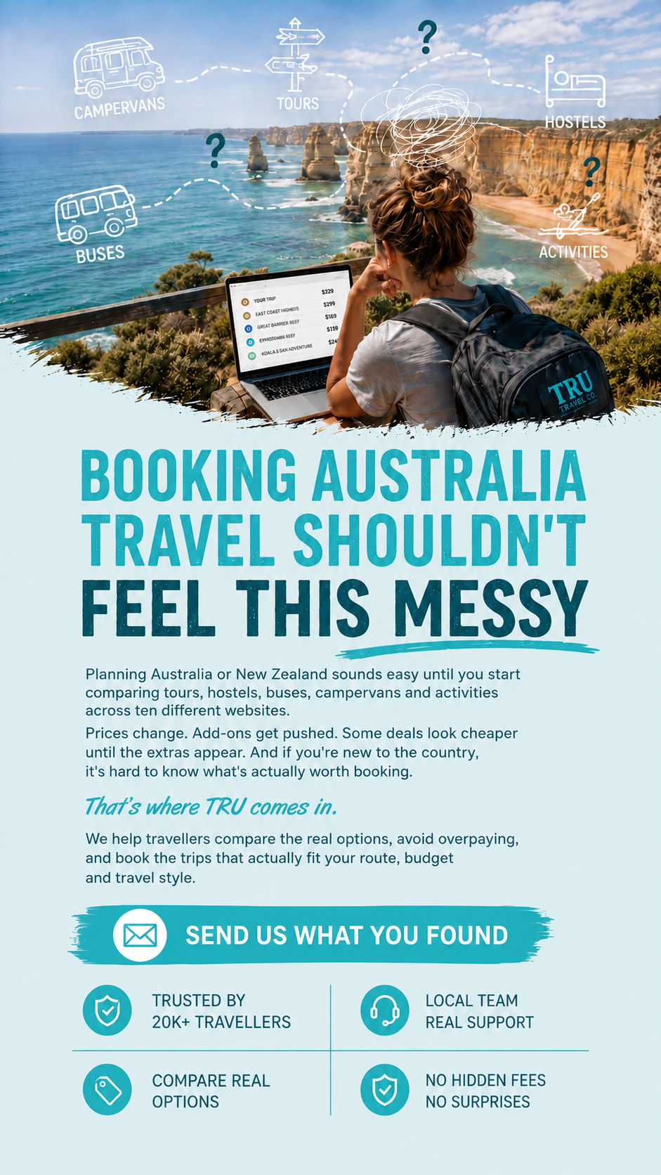 TRU Travel co helps backpackers, students and travellers book Australia and New Zealand with more confidence.