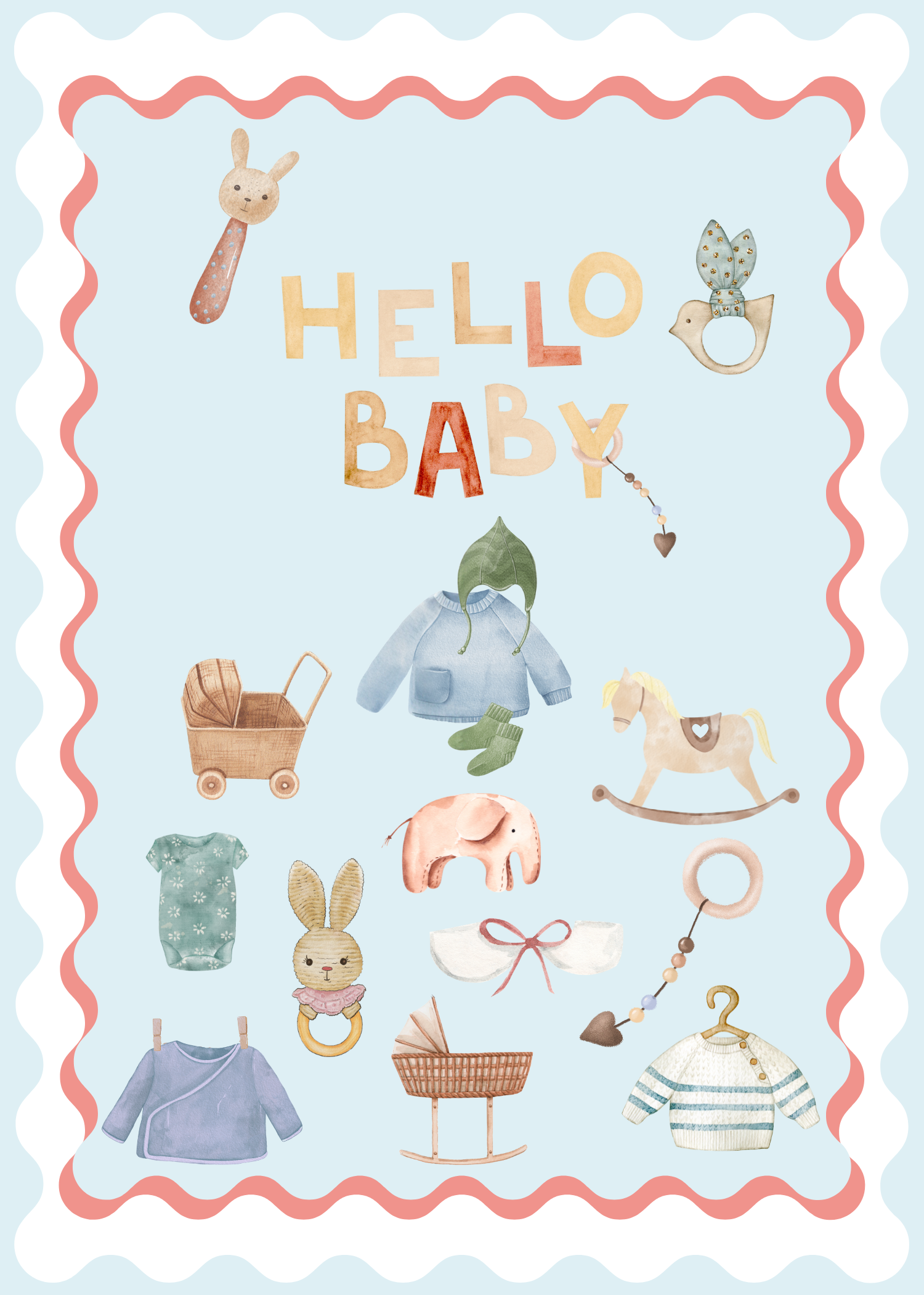 Hello Baby Shower Invitation