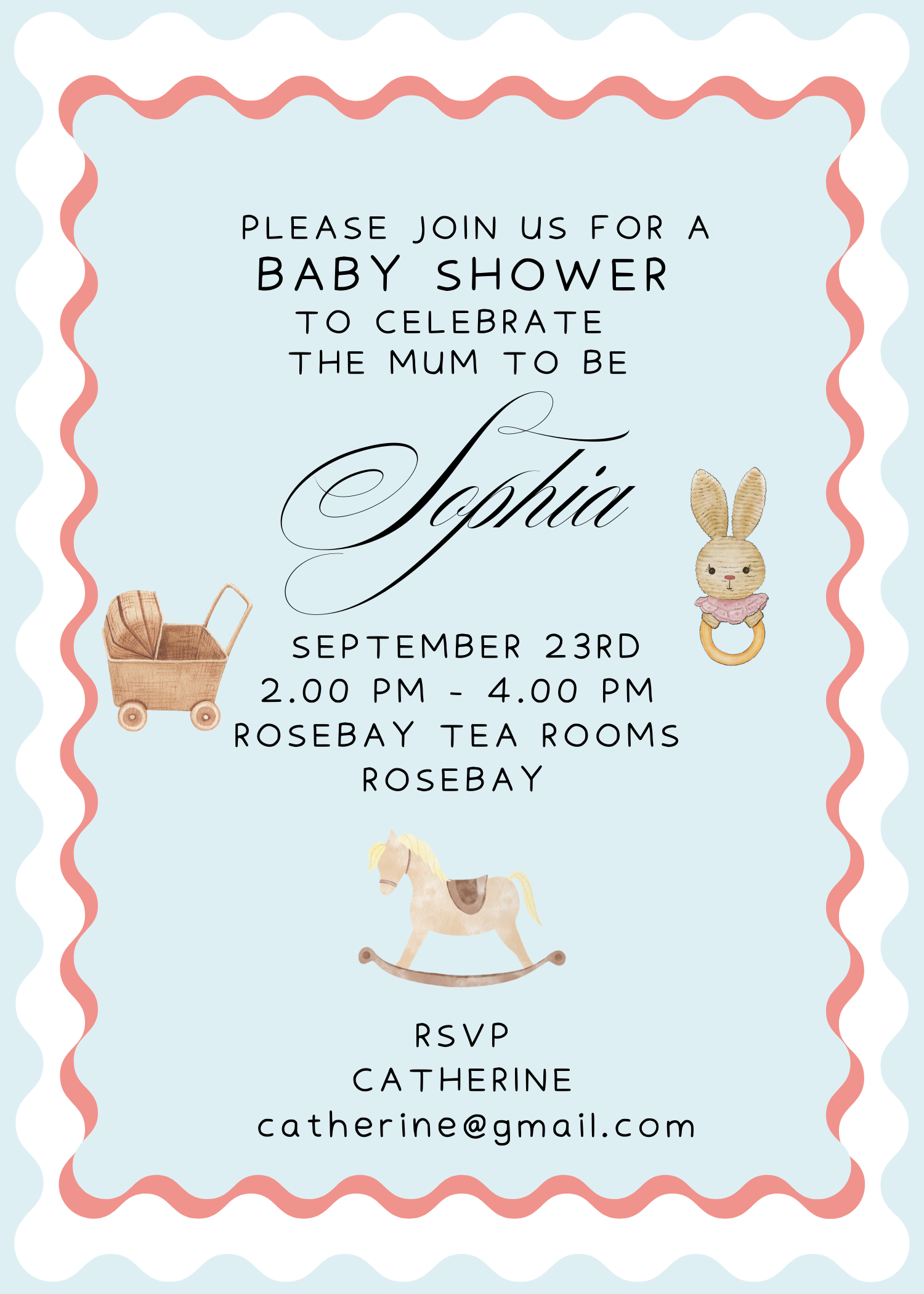 Hello Baby Shower Custom Invitation